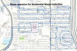 Optimized sequence for waste collection route